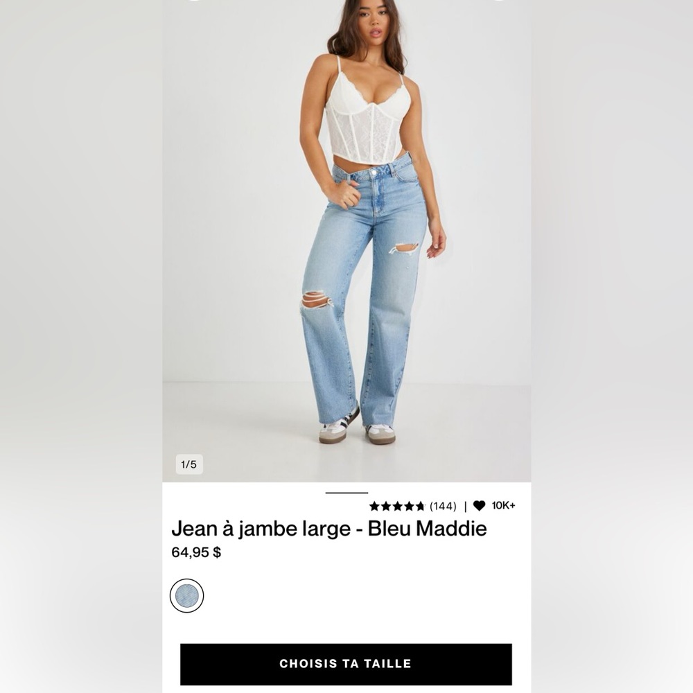 Garage wide leg jean (Maddie blue)